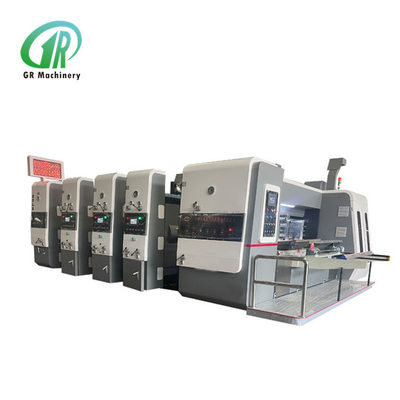 Máquina de impressão ondulada de Flexo da caixa de 4 cores com entalho de 250pcs/min cortando