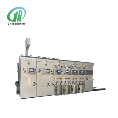 Máquina de impressão ondulada automatizada de Flexo da caixa de 4 cores que entalha cortar