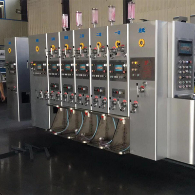 Máquina de impressão ondulada automatizada de Flexo da caixa de 4 cores que entalha cortar