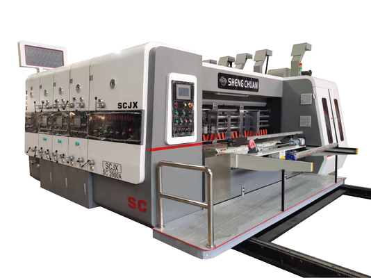 3 cores Slotting Die Cutting cartão ondulado Flexo máquina de impressão para a fabricação de caixas de cartão