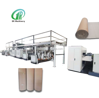 Linha de produção de caixas de papelão tipo WJ-300-2500-II Rolo ondulado de cinco camadas