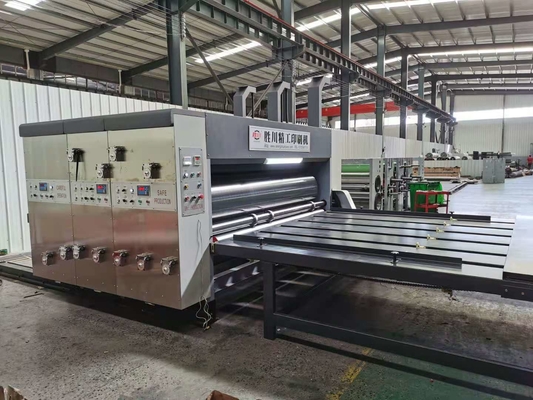 Uma máquina ondulada totalmente automático Slotter da caixa da cor