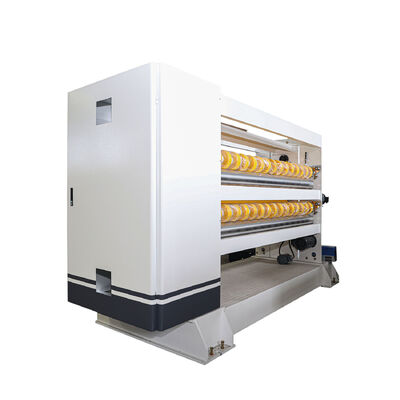 Precisão ± 1 mm Duplo cortador NC Linha de produção de cartão ondulado Controle por computador Cortador transversal helicoidal e sistema de controle PLC